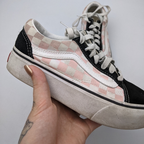 vans • old skool checkerboard platform sneakers - Picture 7 of 10